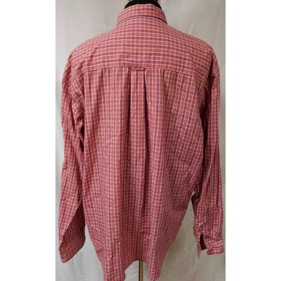 Wrangler Riata Mens XXL Red Mauve Plaid Long Sleeve Button Down Western Shirt - Picture 8 of 11